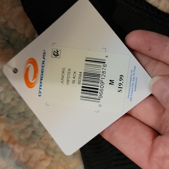 O'Rageous Ribbed Black Swim Bottoms NWT - Picture 2 of 2